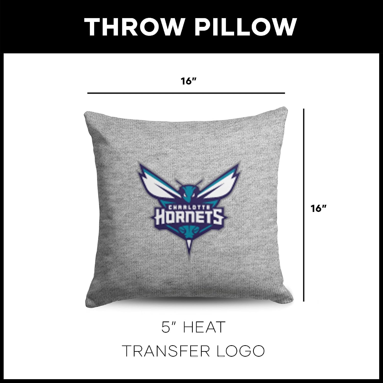 Northwest NBA Charlotte Hornets, Primary, Sweatshirt Pillow, 16 Inches