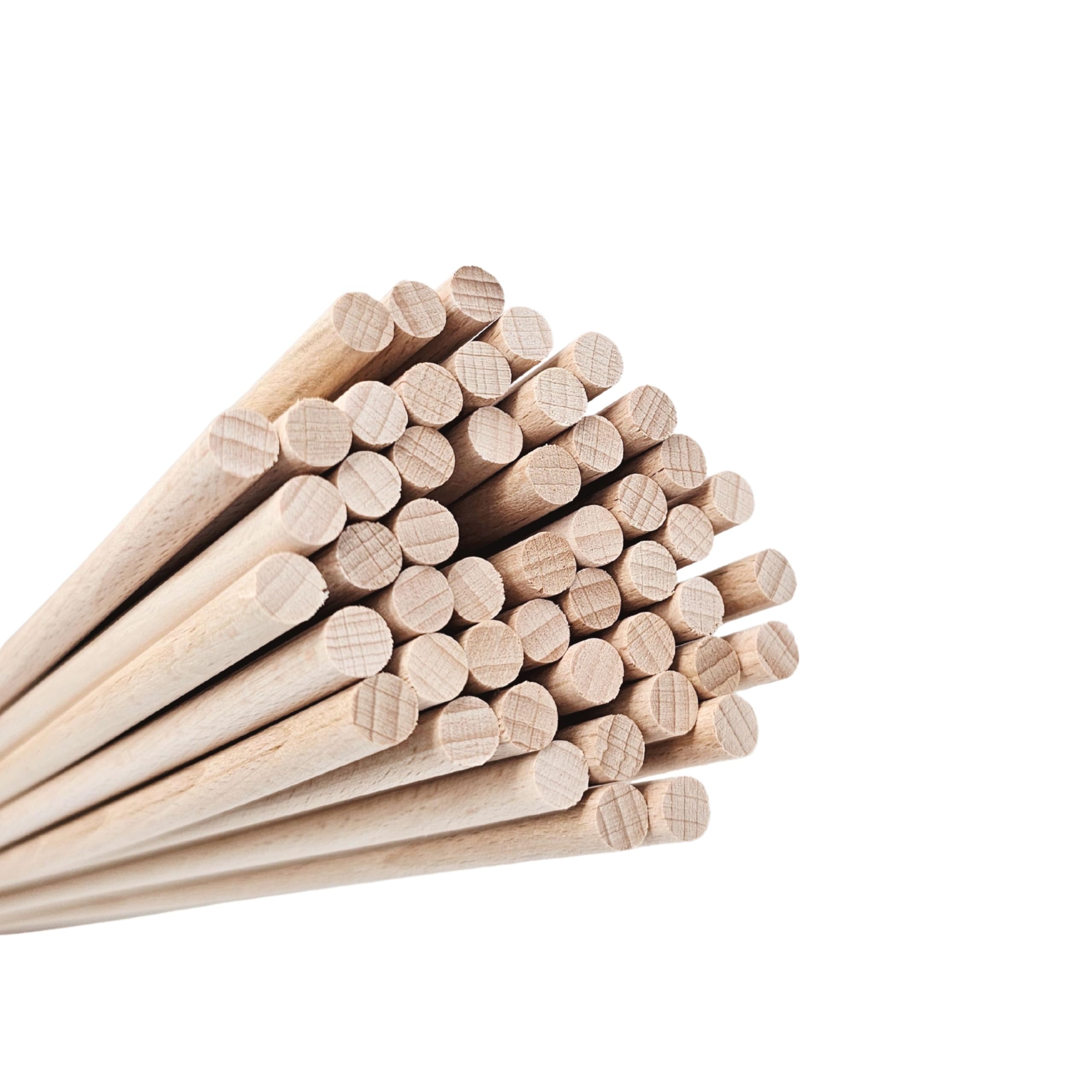 JOWE 50 pcs Wooden Dowels in Beech 5mm, Length 100 cm | Round rods in Beech Wood 5 mm Made in Austria