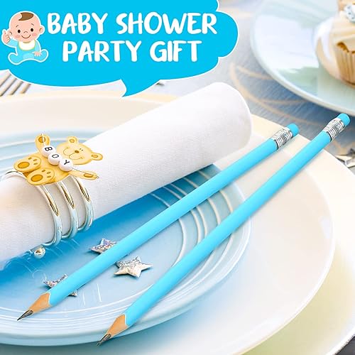 Miniatura 5 de Tinlade 50 lápices triangulares de madera para boda, paquete de lápices de grafito HB, borrador para baby shower, dibujo, boceto, despedida de