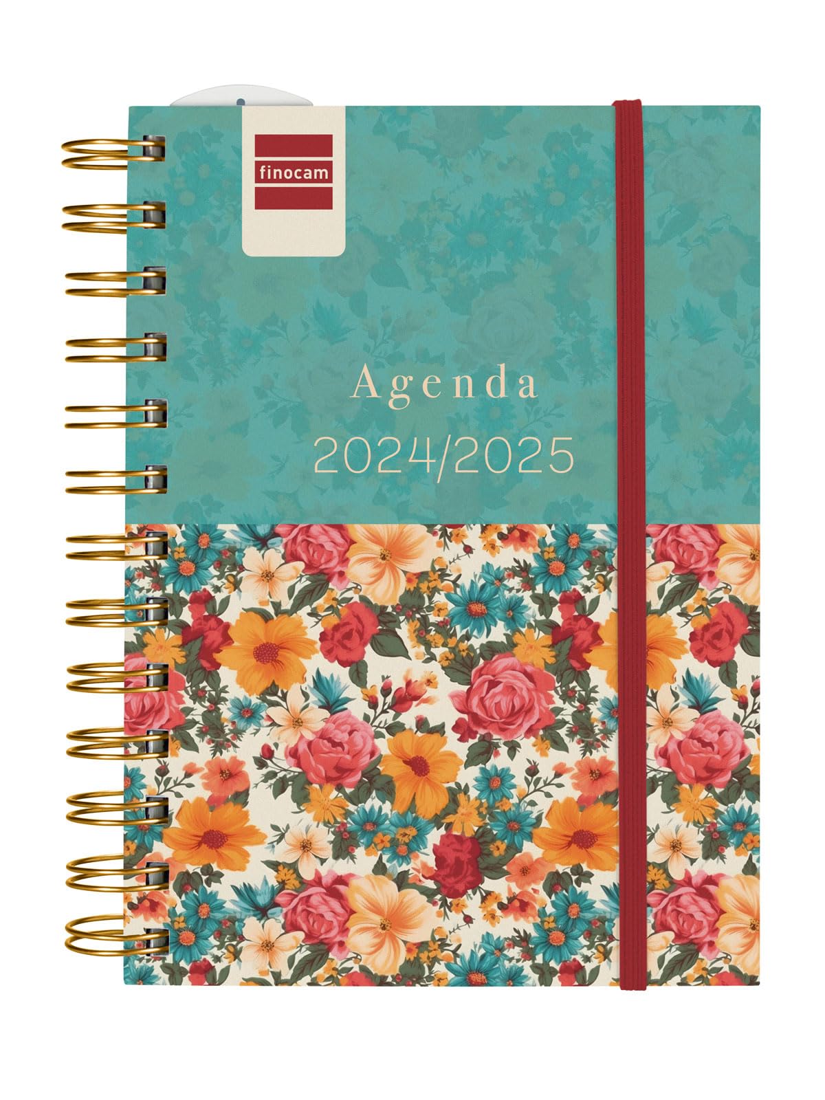 Finocam - Agenda Mini Institut 2024 2025 Semana Vista Horizontal Septiembre 2024 - Agosto 2025 (12 meses) Garden Español