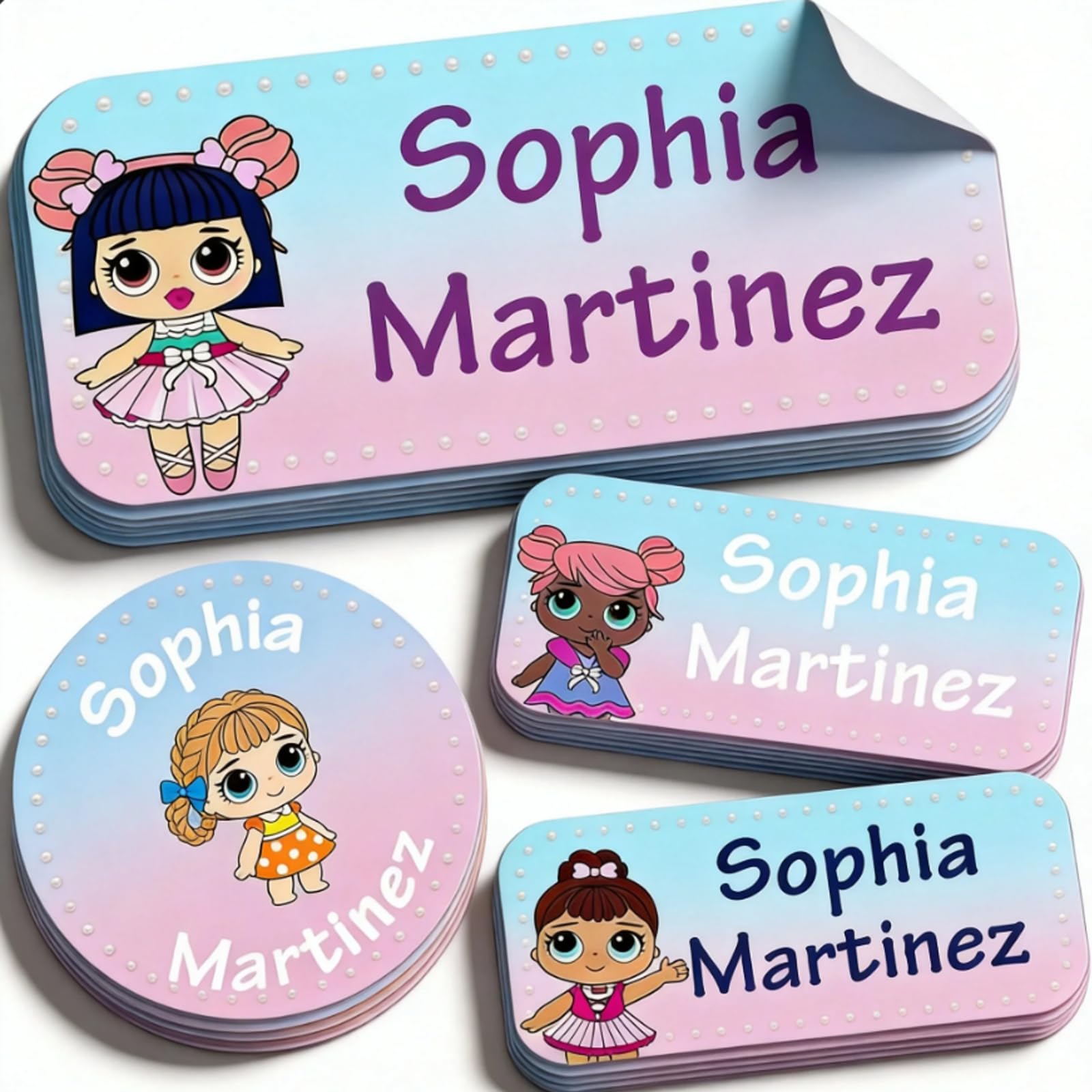 Personalized Daycare Name Labels for Kids (135 Labels) Custom Waterproof Name Stickers for Child Clothing Tag, Bottles,Camp，Lunch Boxes and School Supplies