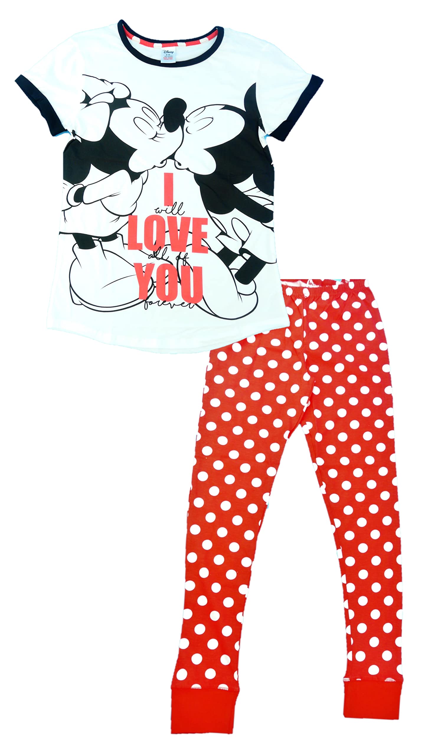 Disney Minnie Mouse I Love You Ladies Pyjamas, 12-14