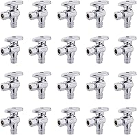 Vista 8 de EFIELD Pex-a Válvula de tope de ángulo de giro de 1/4 de 3/8 pulgadas de diámetro exterior de compresión x expansión de 1/2 pulgada (F1960) latón