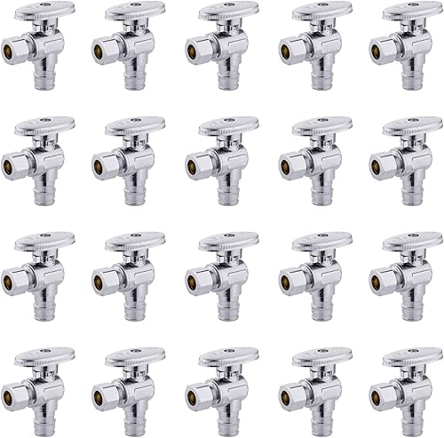 Vista 12 de EFIELD Pex-A Válvula de tope recto de 1/4 de giro 3/8 pulgadas de diámetro exterior de compresión x expansión Pex de 1/2 pulgada (F1960) latón