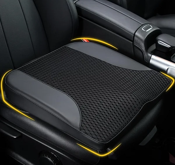 Lofty Aim Car Seat Cushion, Comfortable Memory Foam Seat Pillow for Driving, Sciatica-Back Pain Relief, Cushion for Car-Truck, Office, Wheelchair - Black