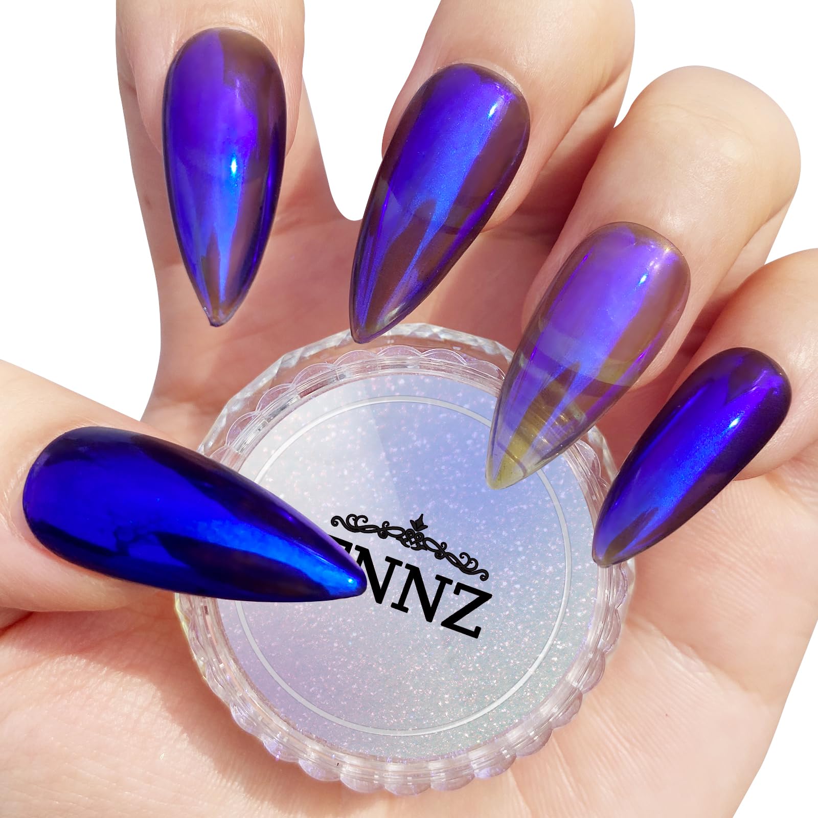 FNNZ Unicorn Chrome Nail Powder, Aurora Unichrome Mermaid Aurora Pigment Pearlescent Nail Art Glitter Dust Decoration for Home DIY Salon Manicure -