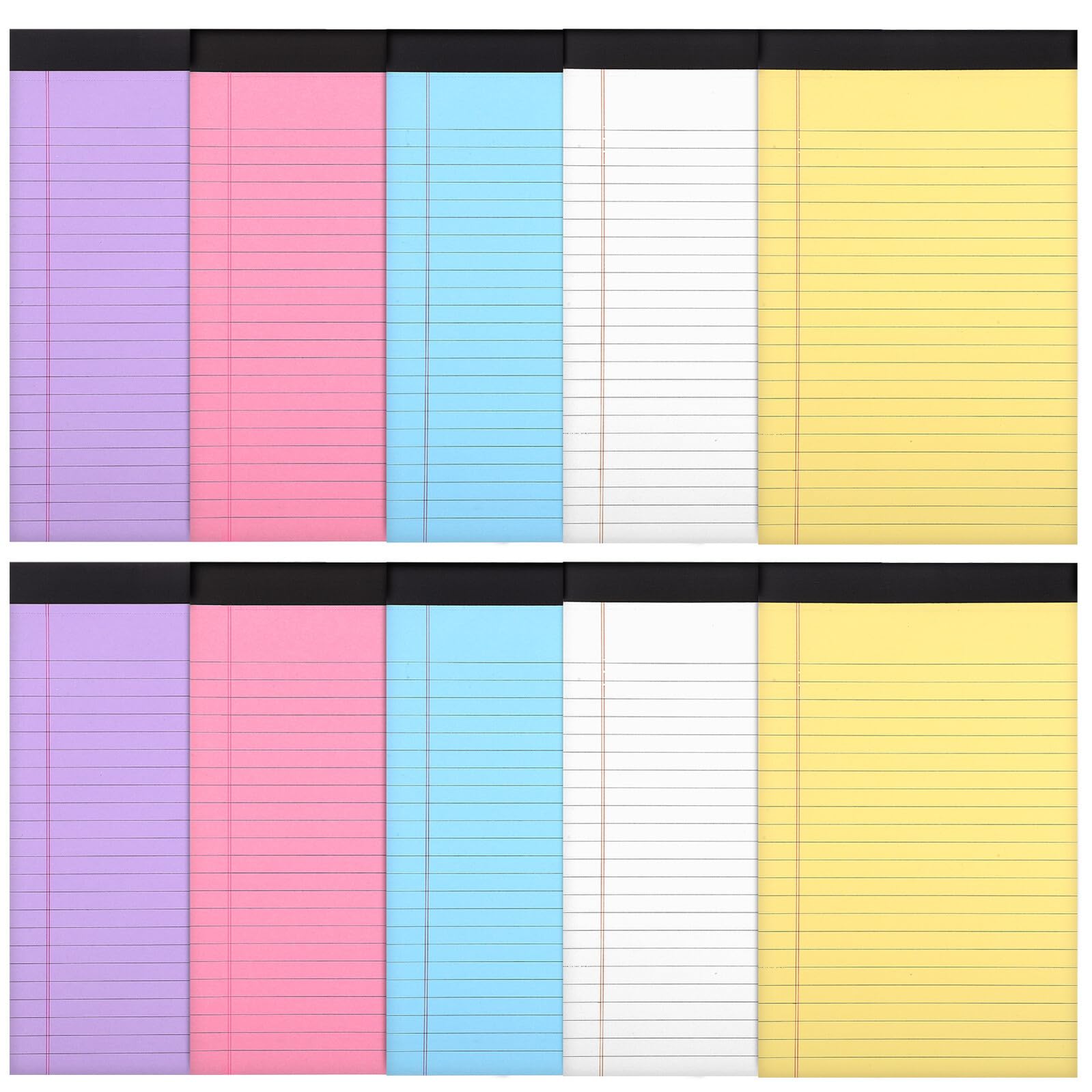 STOBAZA 10 Stück-Pack Bunte Notizblöcke A5 mit Linierten Seiten und 50 Blatt pro Block Notizblock aus Papier für Einschulung Feier und Kreatives Journaling