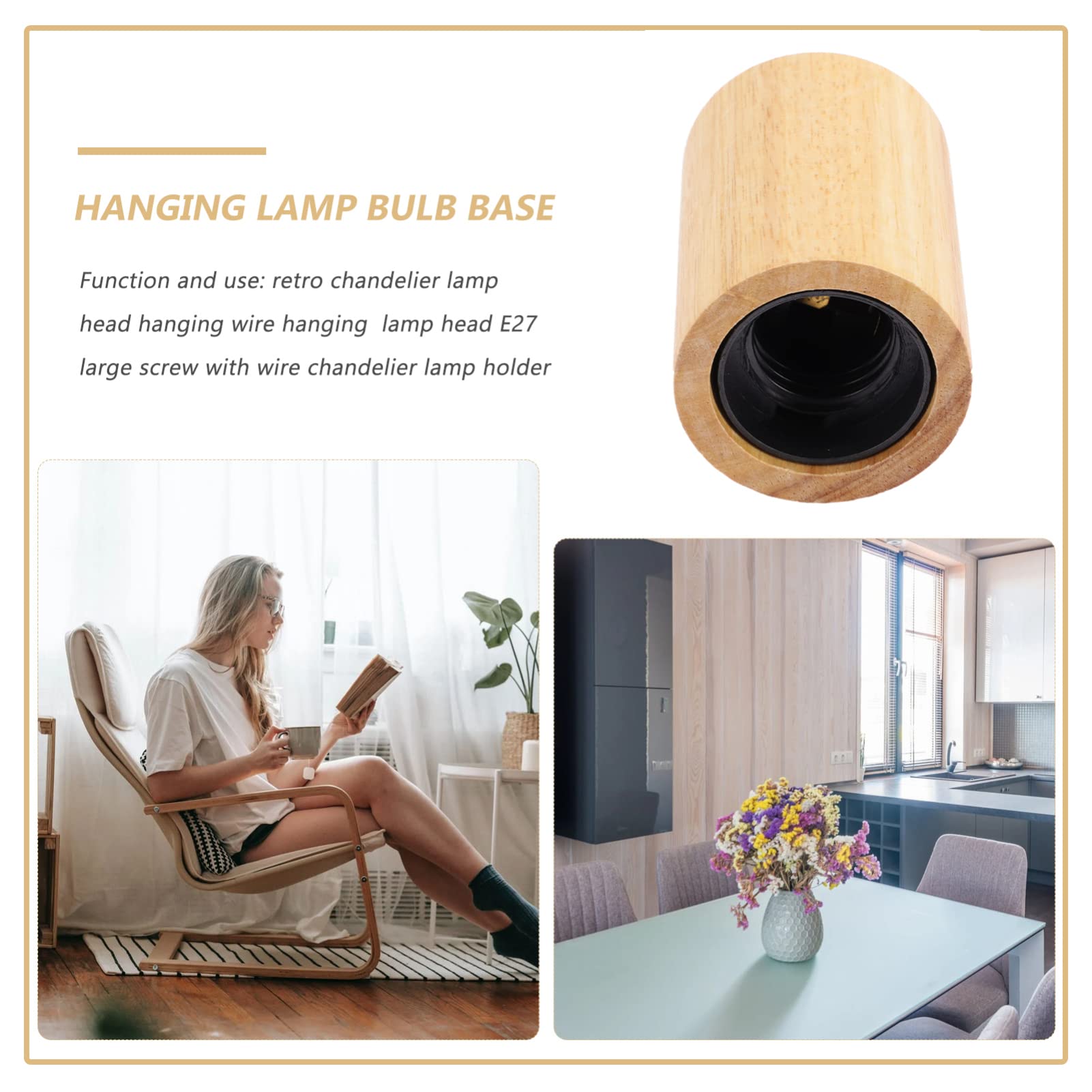 Uonlytech Colgante 4 Piezas Portalámparas De Madera Titular De La Lámpara De Araña Lámpara De Bricolaje Suministros De Luz De Bricolaje Candelabro De Luz El Plastico Vela E27 Extensor