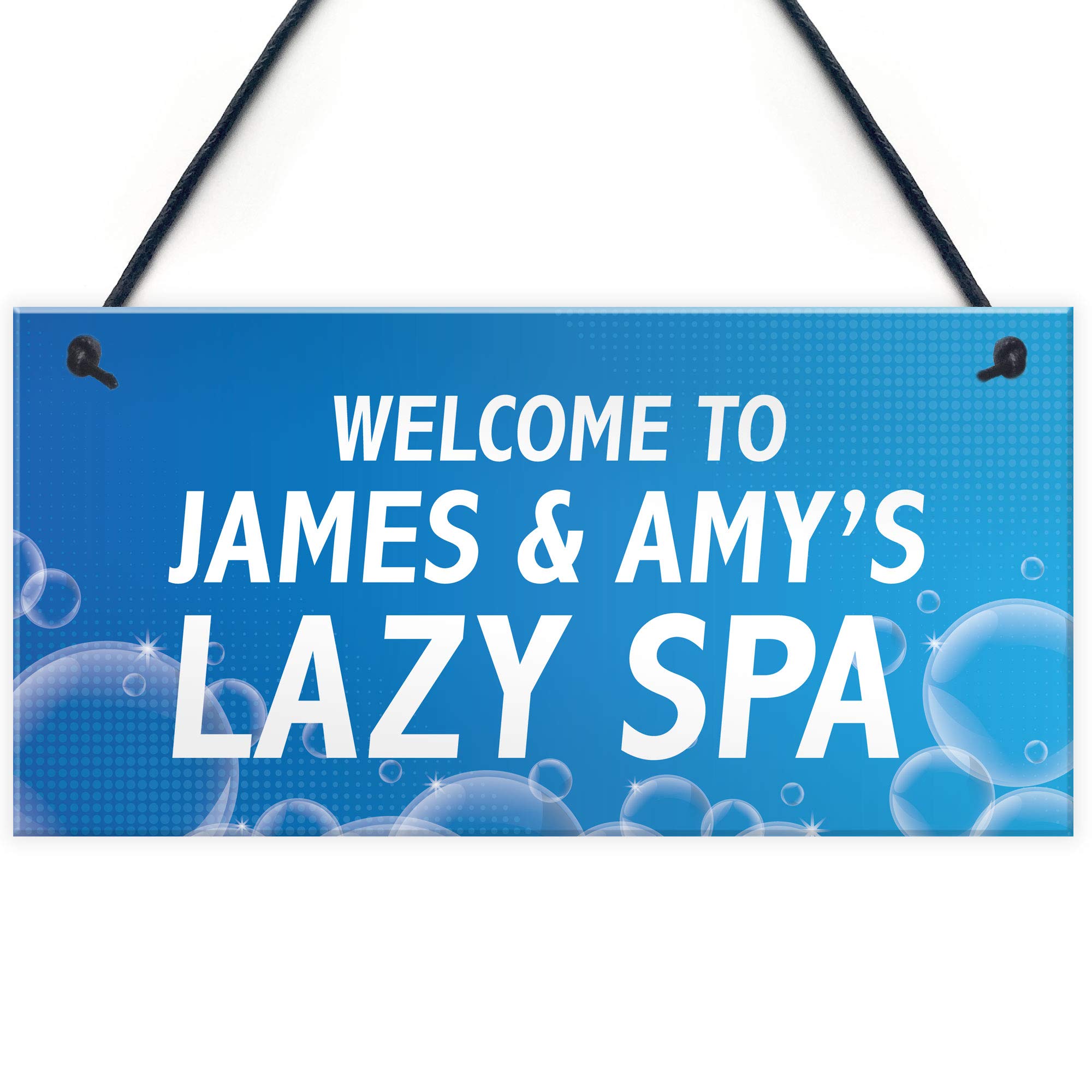Red Ocean Personalised Lazy Spa Signs Novelty Hot Tub Accessories Hanging Garden Plaques