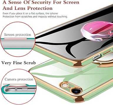 Amazon Co Jp Iphone Se3 ケース Iphone Se ケース 第2世代 リング Tpu Iphone 8 7 ケース 耐衝撃 薄型 軽量 シリコン ストラップホール スタンド機能 車載ホルダー対応 取り出し易い アイフォン Se3 カバー グリーン 家電 カメラ