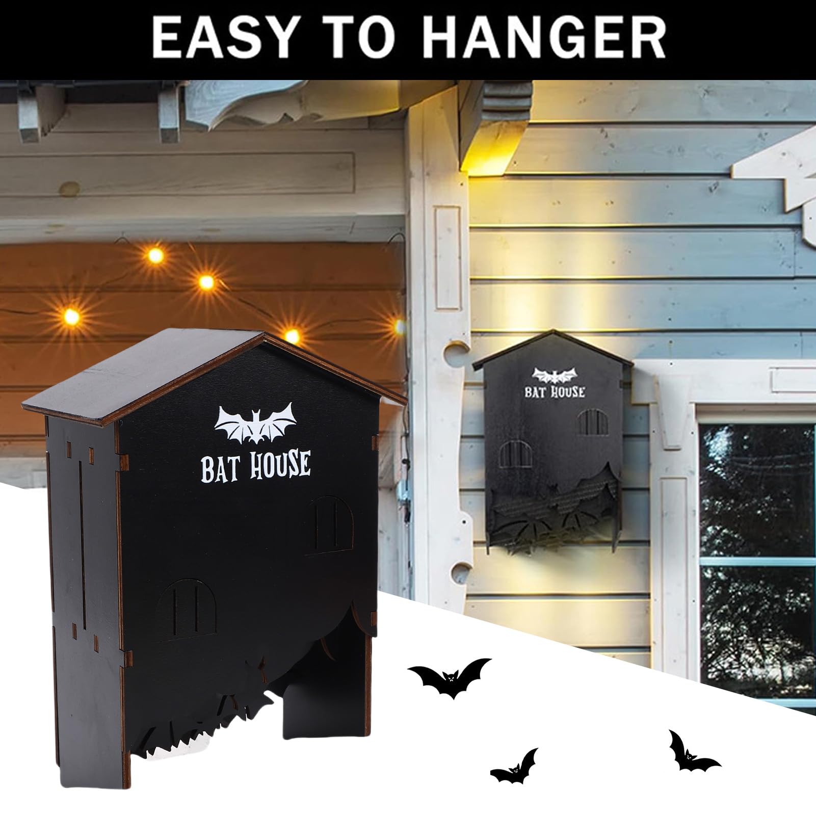 Caja de Refugio para Murciélagos de Madera para Exteriores, Casa Grande para Murciélagos de 3 Cámaras para Jardín, Patio, Patio Trasero, Caja para de Primera Calidad a Prueba de Intemperie