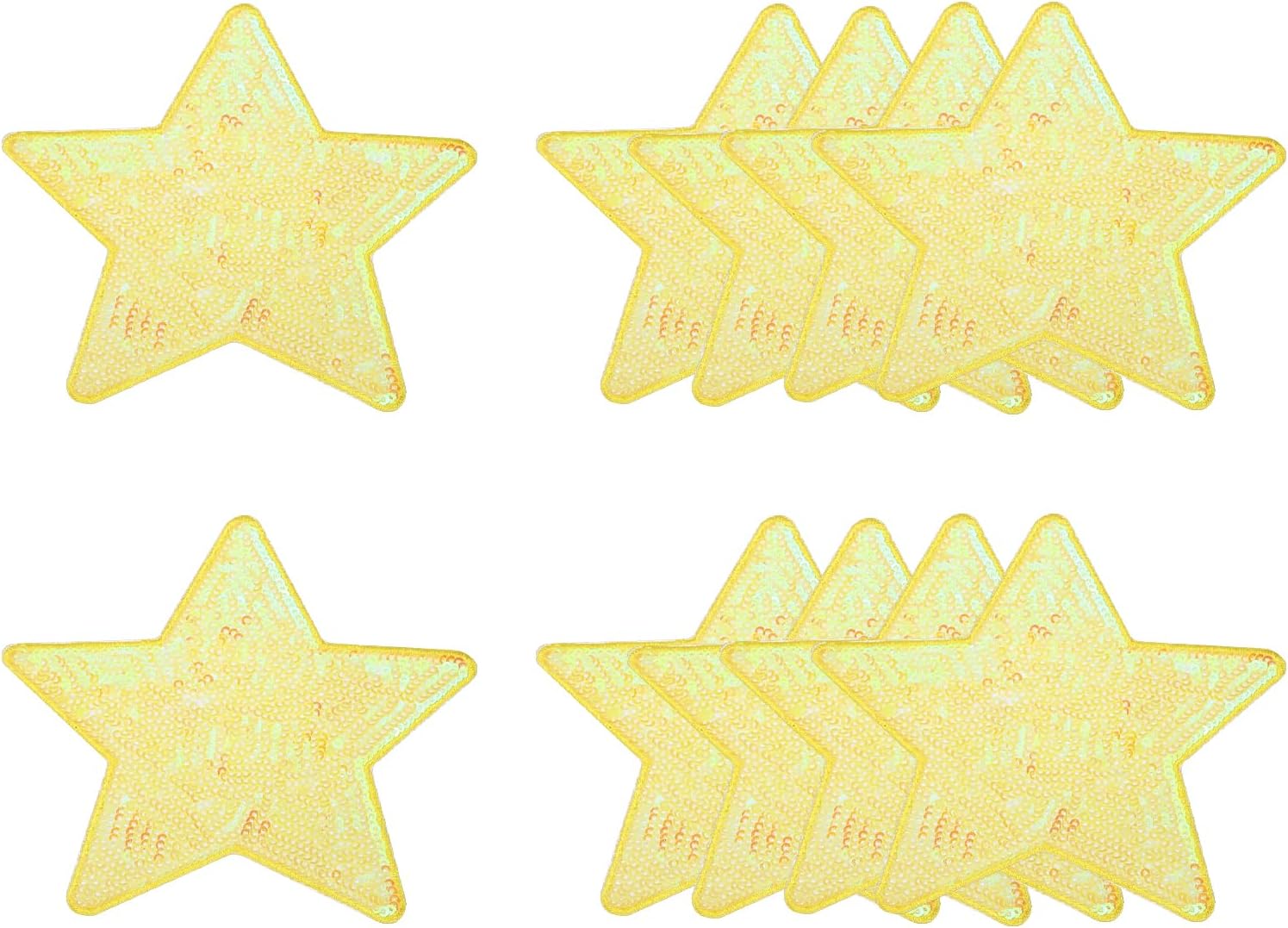 MECCANIXITY 10 Pcs Sequin Star Iron on Patches, 2.6 x 2.4 Inch Embroidery Sequin Patches for Clothing Repair Backpack Shoes Decoration, Red