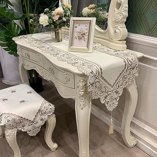 Miniatura 2 de Camino de mesa de macramé para fiestas, camino de mesa de encaje floral bordado rectangular, bufanda, decoración de mesa para el hogar y el comedor,