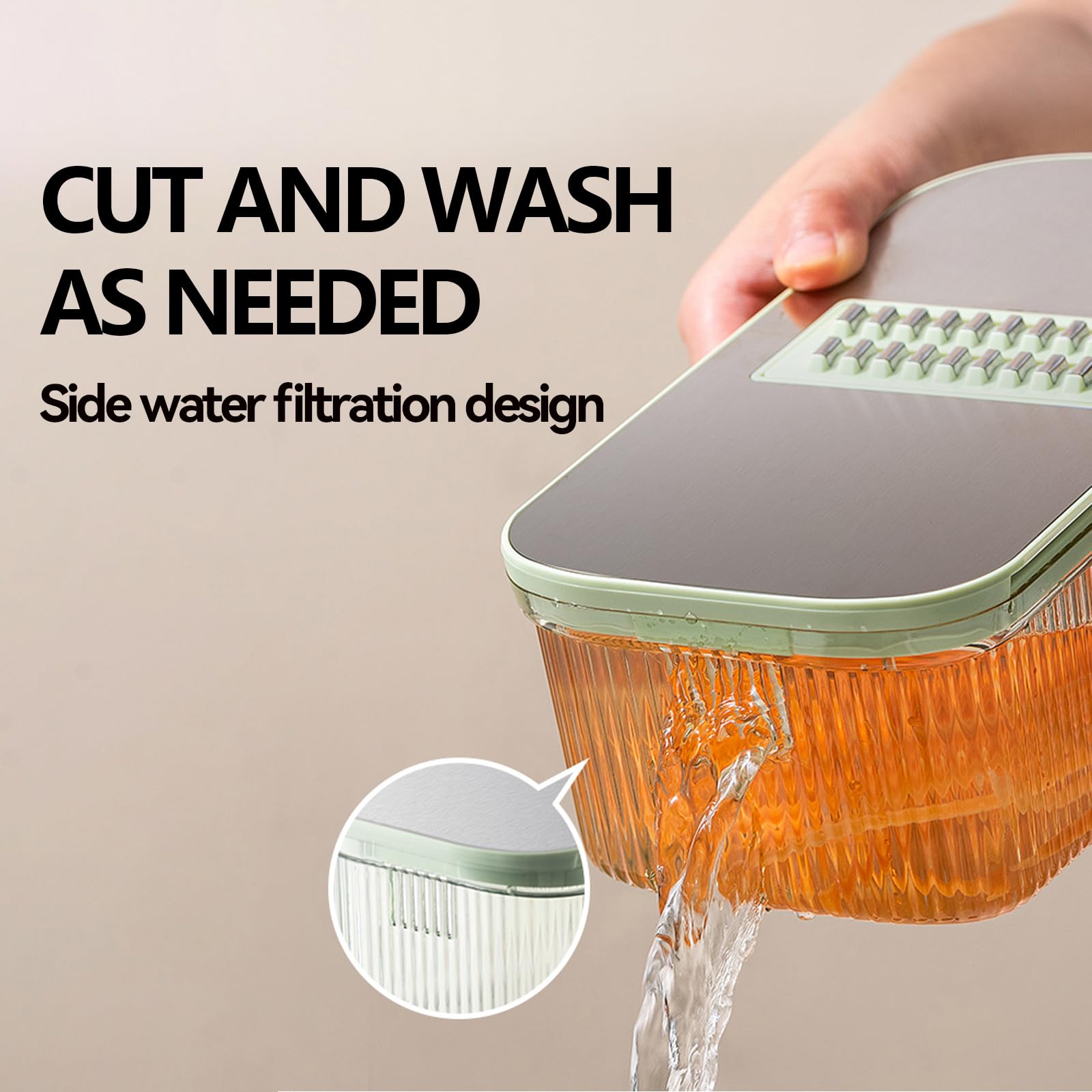 Mandoline Slicer for Kitchen Vegetable Slicer with Container Round Veggie Slicer for Potatoes Cucumbers Radishes Onions etc