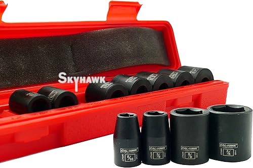 Miniatura 2 de Cal-Hawk Juego CRV de 12 piezas de 3/8" Dr. 6 PUNTOS SAE Estándar/Zócalo de impacto poco profundo Cromo Vanadio CRV