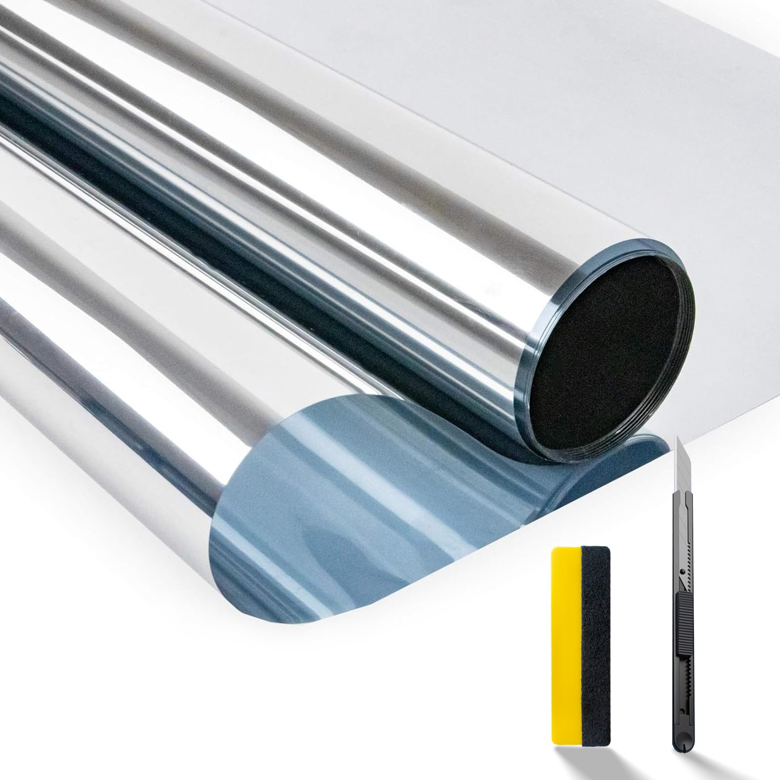 Fensterfolie Von Innen Durchsichtig Von Außen Blickdicht Zindoo Sonnenschutzfolie Fenster innen, UV-Schutz Spiegelfolie