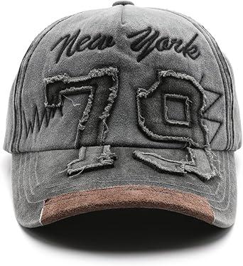 New York Hat 79 Patch Color-Block Baseball Cap Vintage Sun Hat