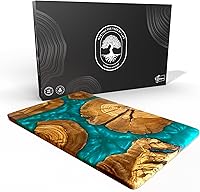 Designium VIGOR Handmade Olive Wood Resin Charcuterie Board - Epoxy Serving Tray for Cheese, Meat, Fruit - Unique Kitchen Gift