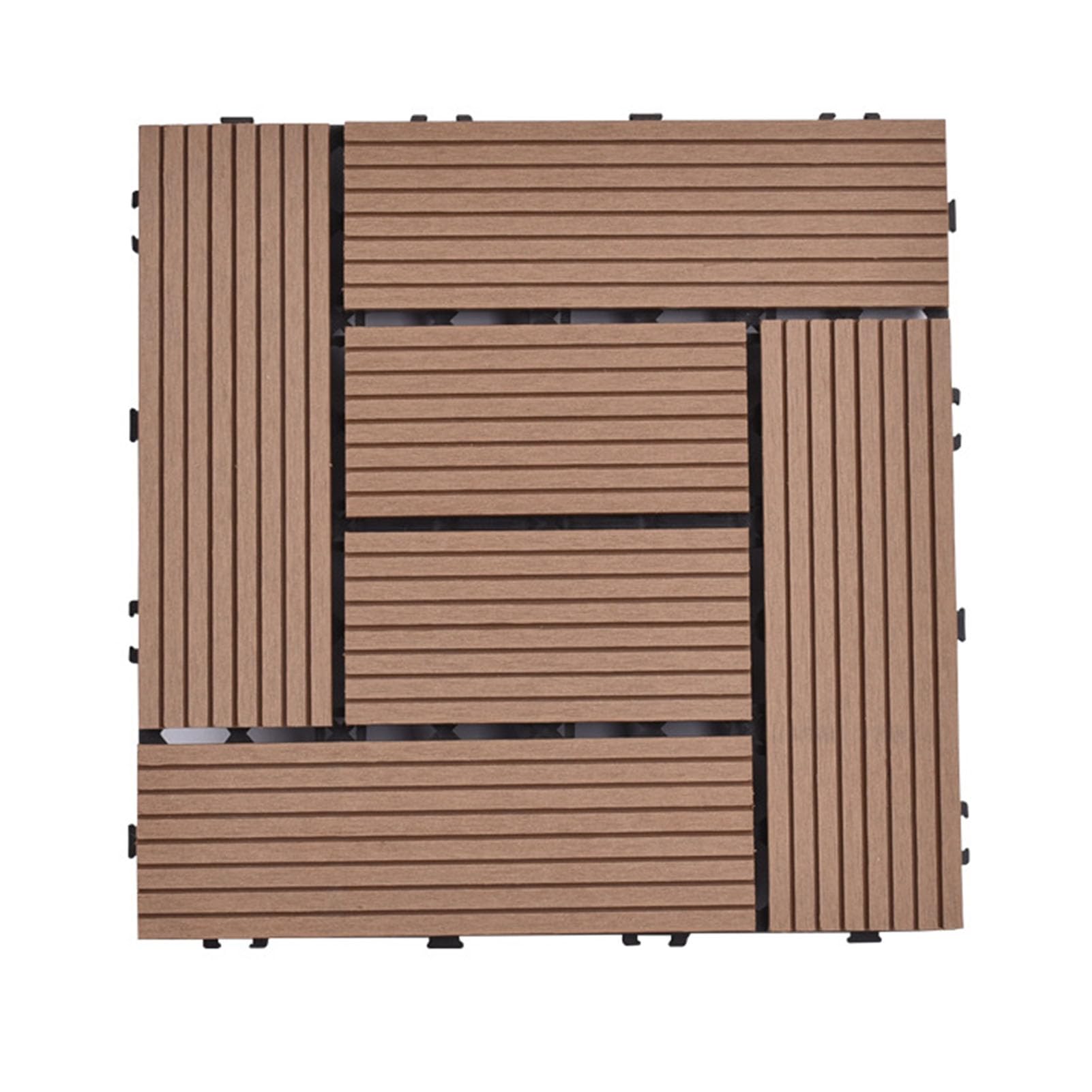 EPANO LXXW Pavimento WPC Incastro 12 Piastrelle for terrazza ad Incastro for Esterni, Impermeabili, a Scatto, for Patio, Balcone, Giardino, terrazza per Giardino, Patio, Terrazza, Balcone(C-Wood)