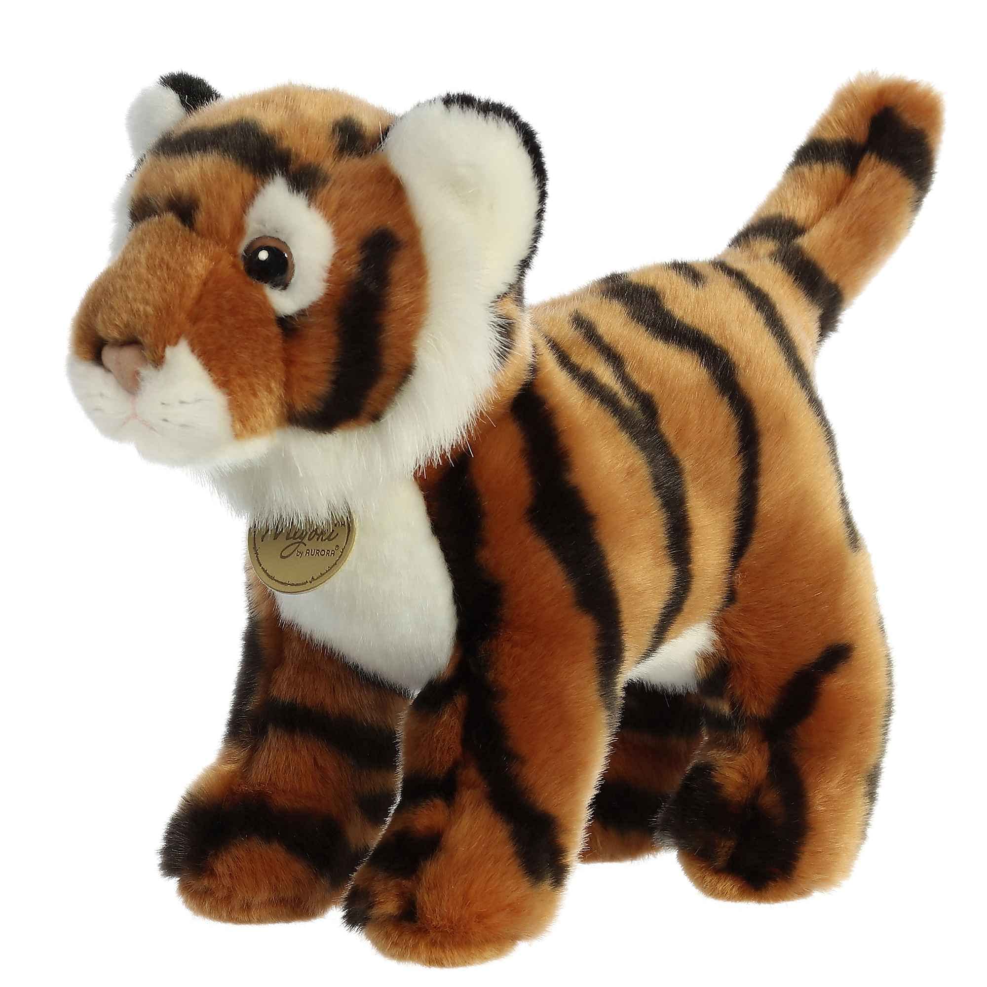 Aurora(r) Realistic Miyoni(r) Bengal Tiger Stuffed Animal - Lifelike Detail - Cherished Companionship - Brown 10 Inches - Image 5