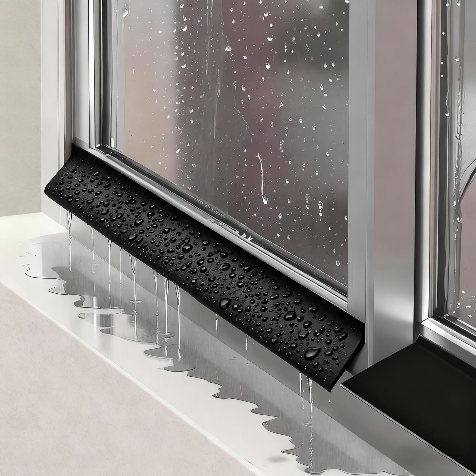 Generisch Selbstklebende Schwarze Gummi-Fensterdichtung – Regenschutz für Schiebe- und Drehfenster, 4,5 cm x 1 m, Verschiedene Größen erhältlich, wetterfeste Dichtungslösung