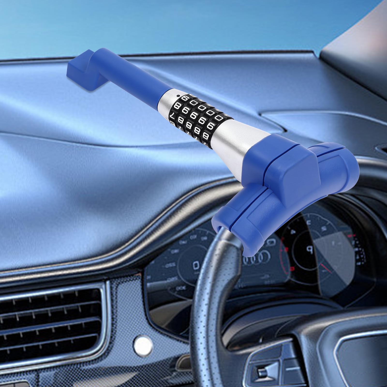 Serrure Volant PéDale Voiture Antivol Verrouillage Outils SéCurité Bloque Barre Auto Bloc Code Combinaison Acier Universel Protection VéHicule Campingcar Camions Fourgonnettes Suv