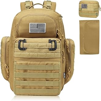 Diaper Bag Backpack for Dad, DBTAC Tactical Travel Baby Bag for Men W/Changing Pad, Insulated/Wipe Pockets, Stroller Straps