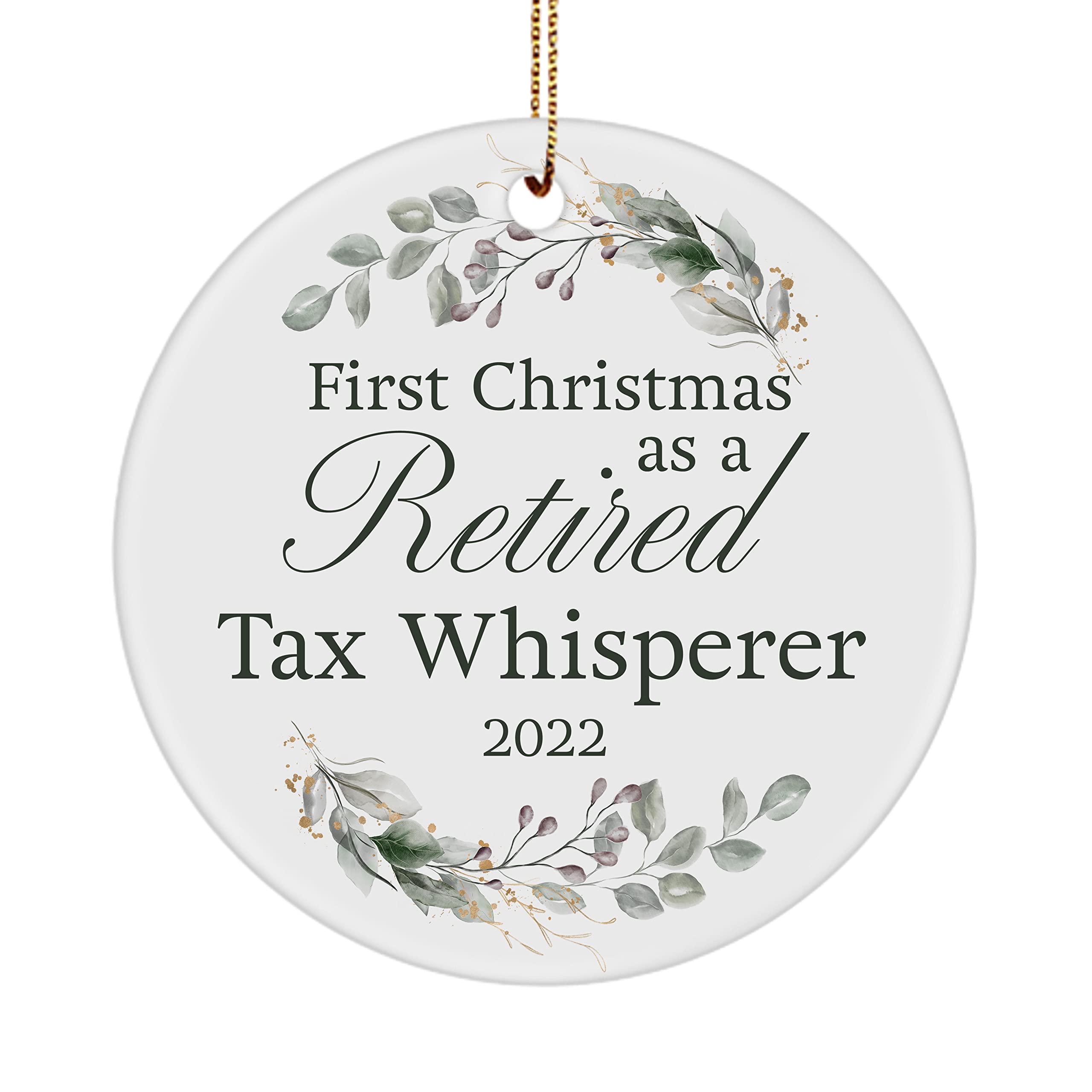 Retirement Ornament for Tax Whisperer Gifts First Christmas as a Retired Accountant Accounting Finance Office Financial Accountancy Preparer Xmas 2022 Round Shaped Party Decor