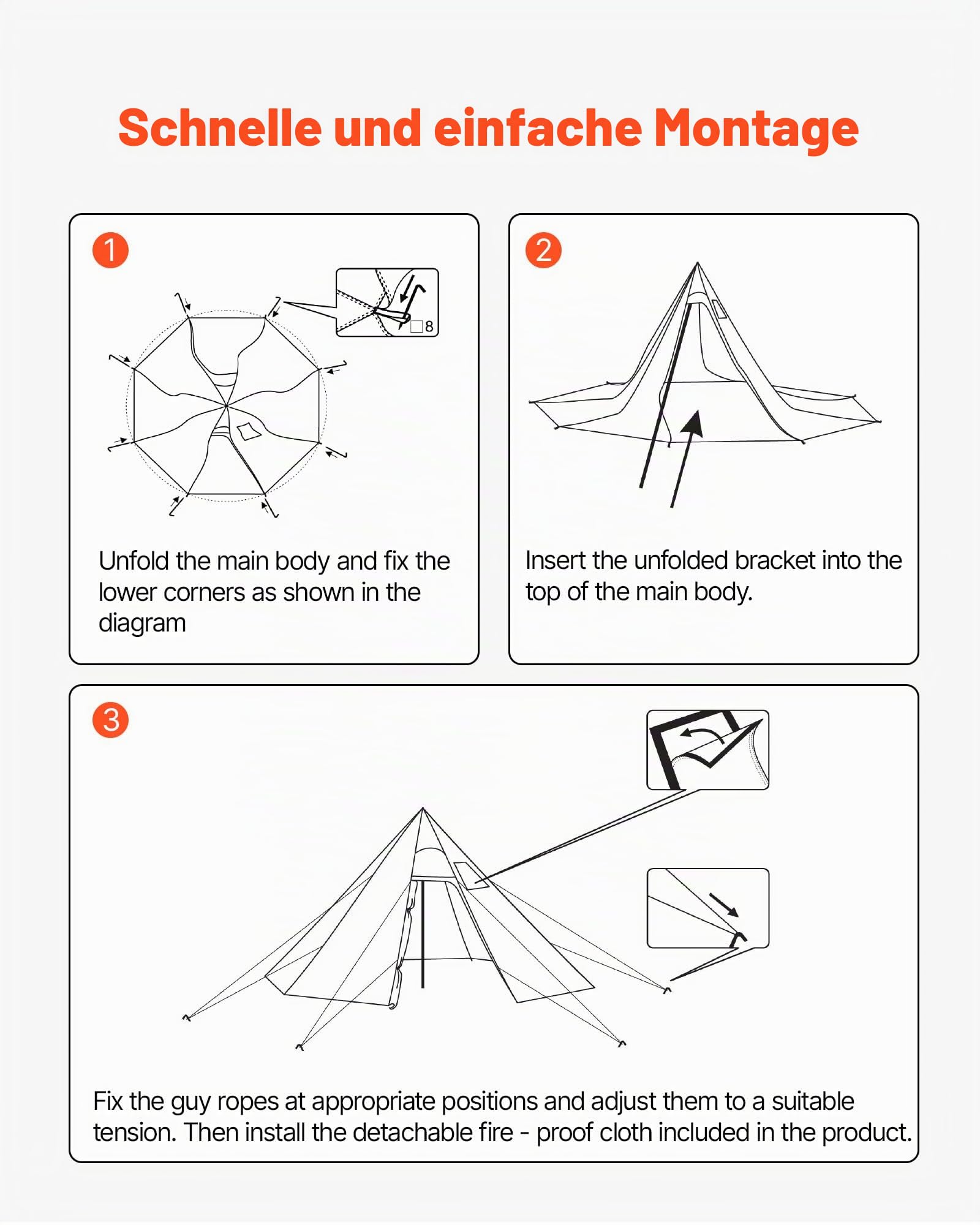 VEVOR Campingzelt für 4 Personen, Tipi-Zelt mit Ofenanschluss & Innenzelt, tragbare Wintercampingzelte mit Schneefang, wasserdichte 4-Jahreszeiten-Schutzzelte zum Angeln & Rucksackreisen