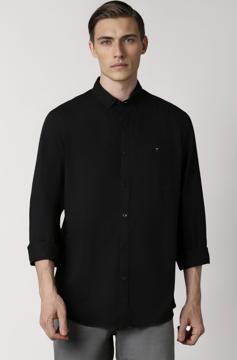 Men's Slim Fit Over Dyed Color Depth Comfortable and Durable Soft Handfeel Full Sleeve Solid Casual Shirt