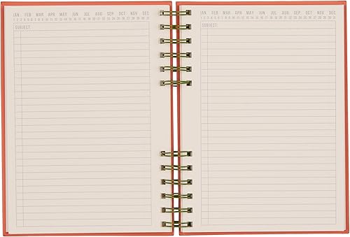 Miniatura 10 de Designworks Ink Agenda estándar número 12 negra sin fecha con páginas forradas, soporte elástico para bolígrafo y encuadernación en espiral duradera