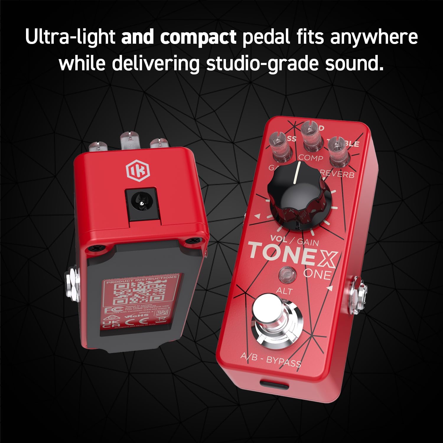IK Multimedia TONEX ONE Brown Sound Red Limited Edition Guitar/Bass Modeling Pedal with TRS mono/stereo out, 20 preset slots, A/B or on/off configurations