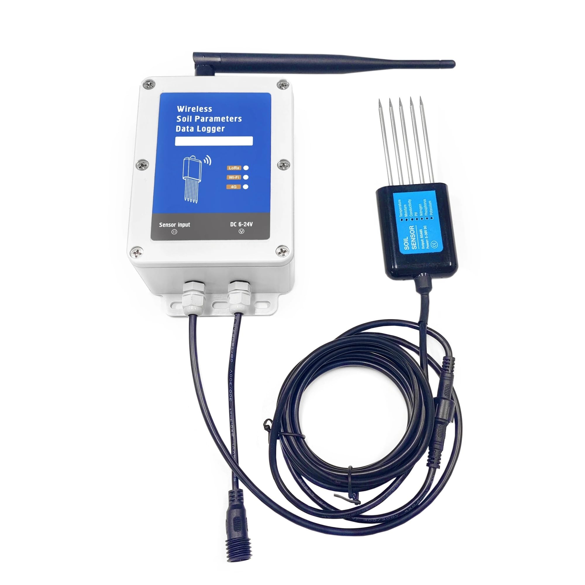 Niskie Zużycie Wilgotność Gleby Temperatura EC PH NPK Czujnik 7 W 1 WiFi Lub 4G Rejestrator Danych Tester Z Wbudowaną Baterią DokłAdny I Niezawodny(CWT-Soil-DL-WiFi)