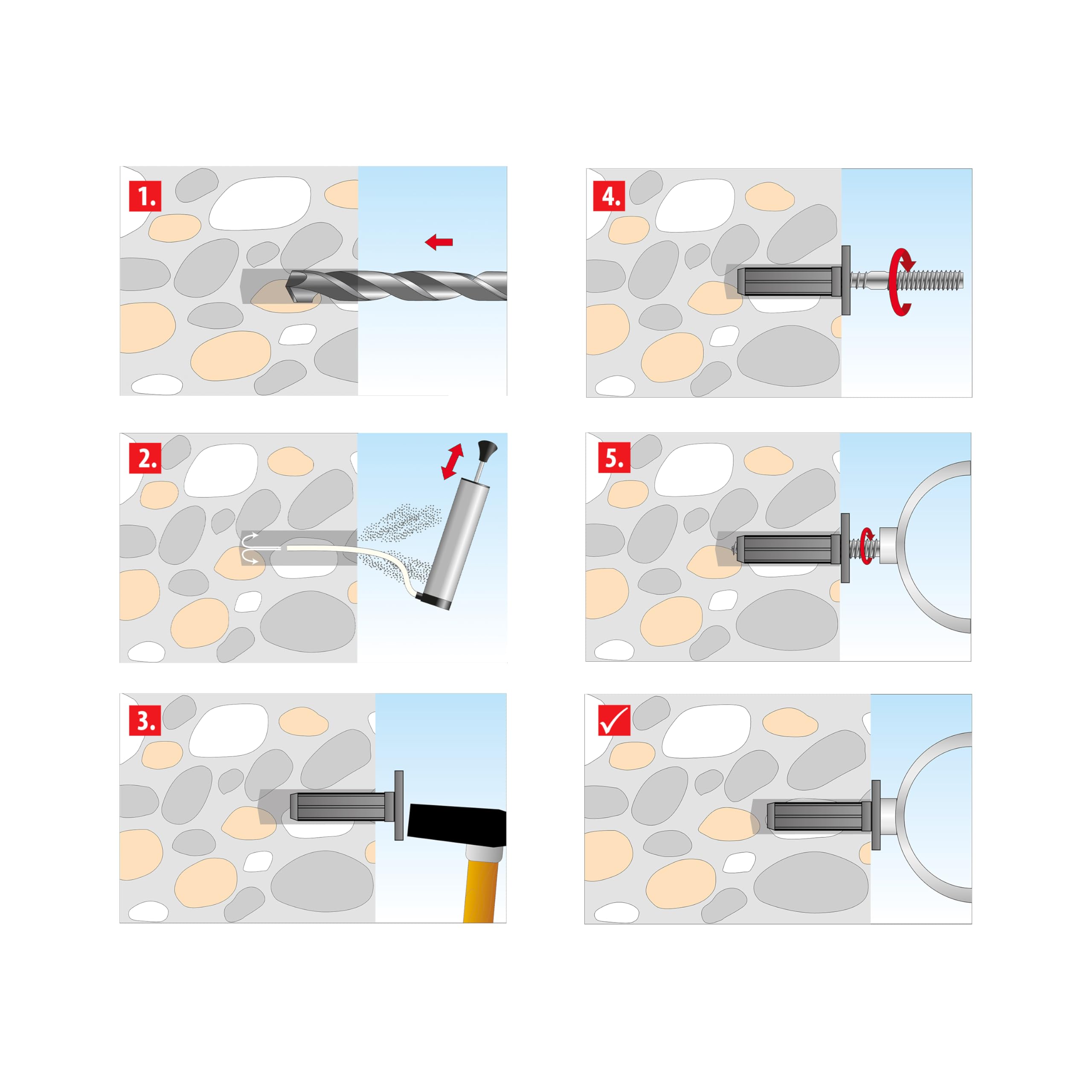 TOX tacos insonorizantes con collar Sonic KB 14/50, tacos insonorizantes con revestimiento de goma, para subestructuras y construcciones insonorizantes, 50 unidades por caja, 018100142