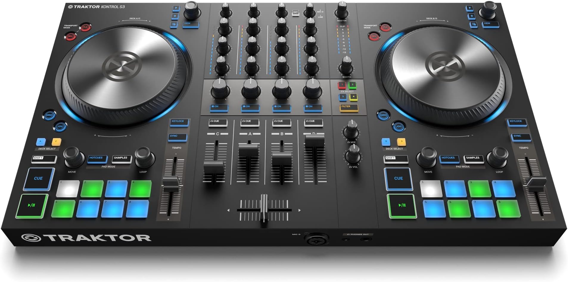 NATIVE INSTRUMENTS Traktor Kontrol S3 DJ Controller + Traktor Pro 3 Software, Compatible with iPad