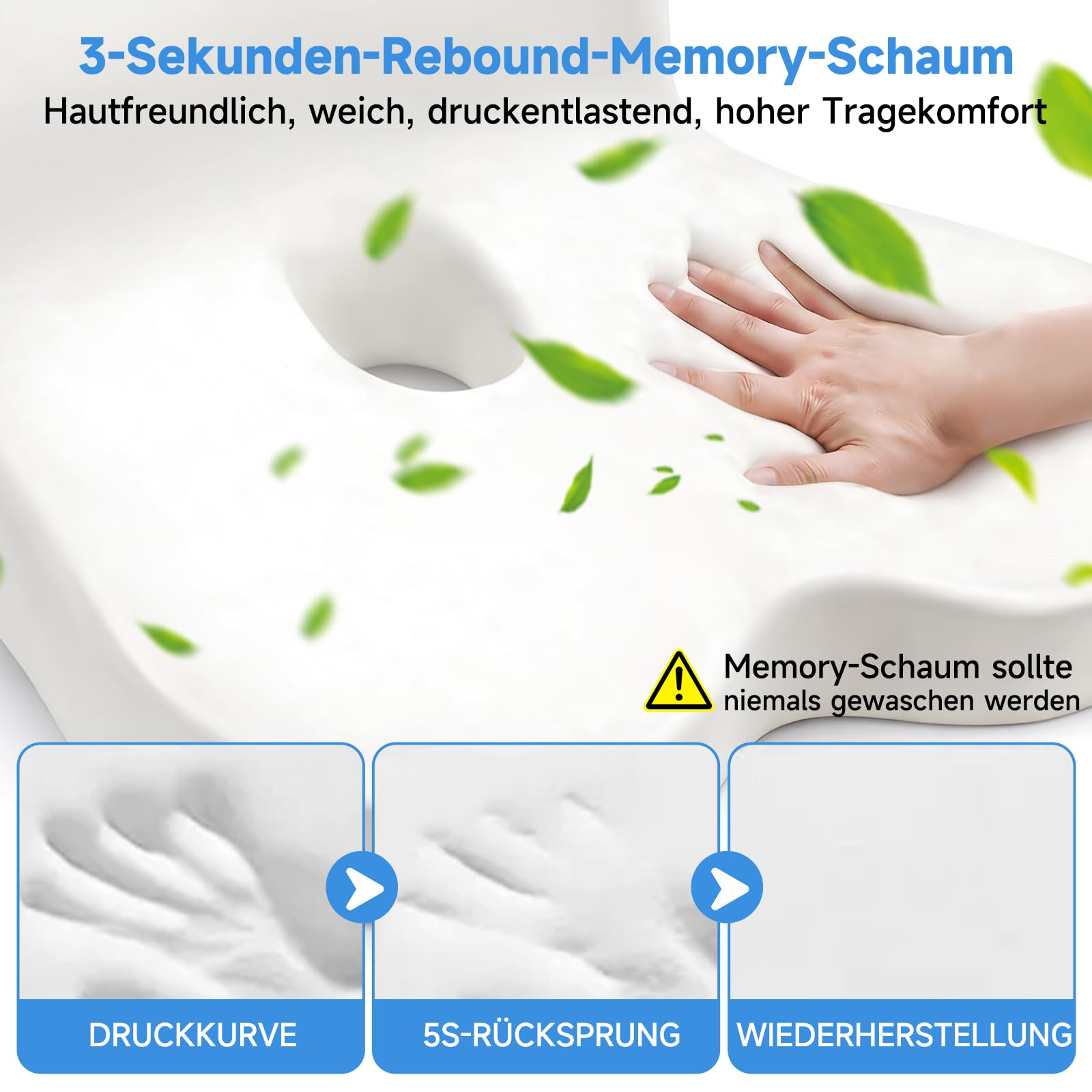 Cuscino ortopedico con schienale, cuscino ergonomico per schienale in memory foam, supporto lombare a forma di L, cuscino per sedia da ufficio, seggiolino, sedia a rotelle, ufficio, auto