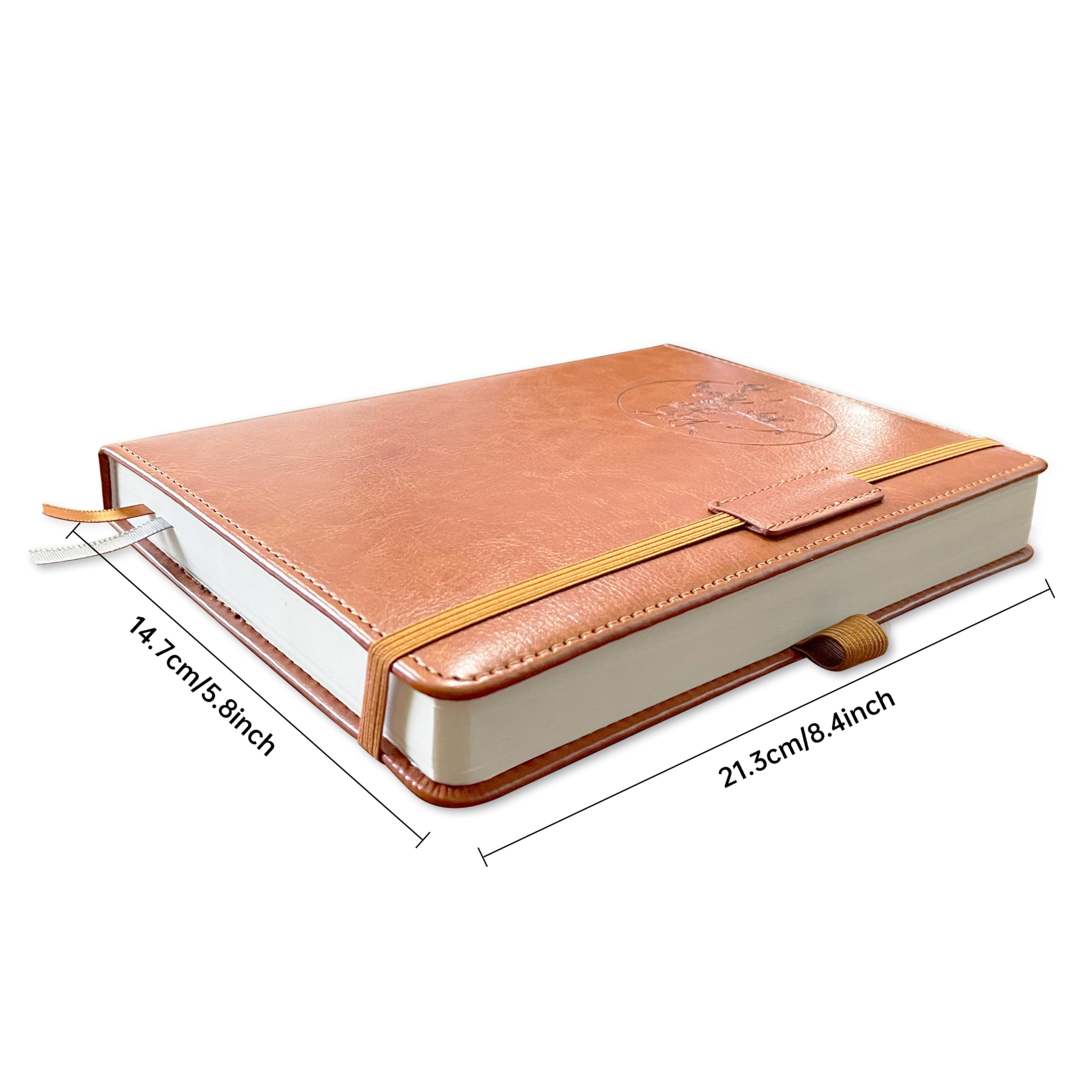 Mlife Notebook Journal for Women Men,256 Pages A5 Hardcover Leather Journaling Notebooks for Work,lined journal/notebook with 100Gsm Paper,Pen Holder and inner pocket 5.8"×8.4"(brown) - Image 2