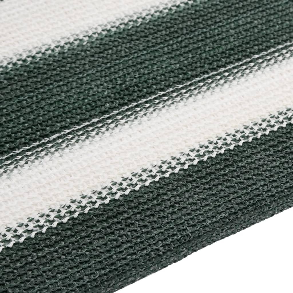 Panneau de clôture en polyéthylène haute densité 150 g/m² - Vert et blanc - 2 x 25 m - Occultant - Protection solaire - Filet d'ombrage - Pour balcon, terrasse, jardin - Protection contre les UV
