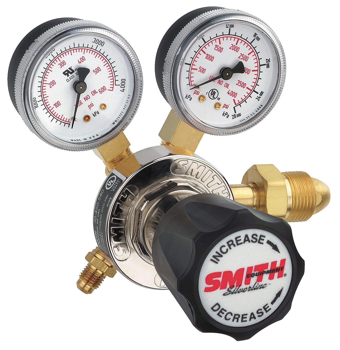 580 CGA Inlet Connection, Male Fitting, 450 PSI, Nitrogen, Welding Regulator