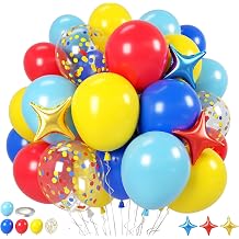 Red Blue Yellow Carnival Balloons for Circus Birthday Primary Color Party