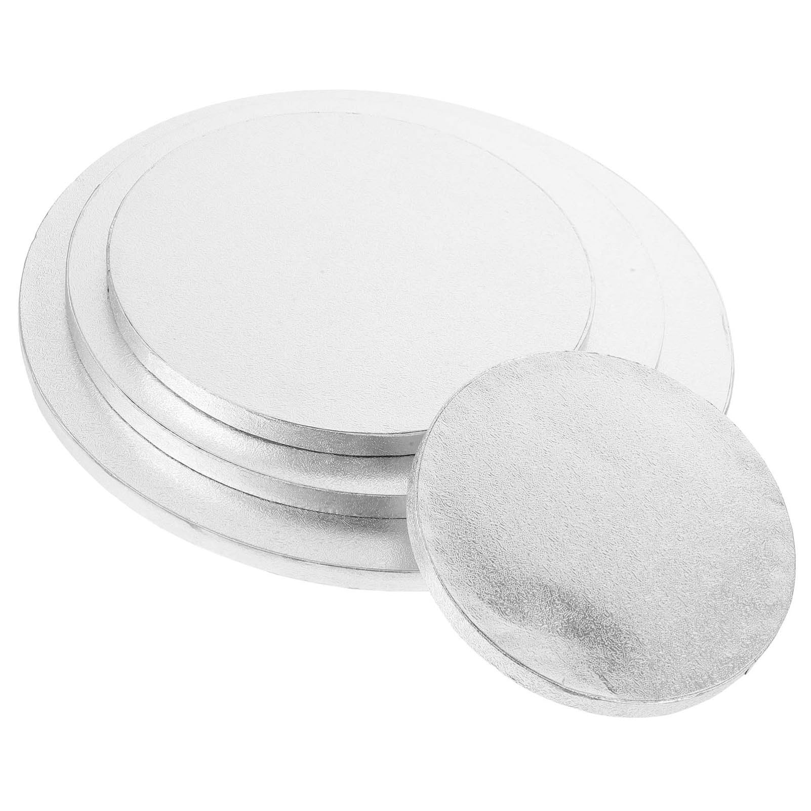 4 Pezzi Sottotorte Decorative Rotonde 6-12 Pollici Argento