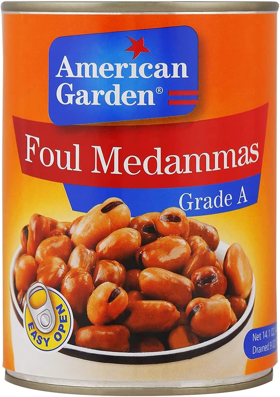 American Garden Foul Medammas Grade A, 14.11 oz ℮ 400 g فول الحديقة الأمريكية مدامس فول مدامس درجة أ