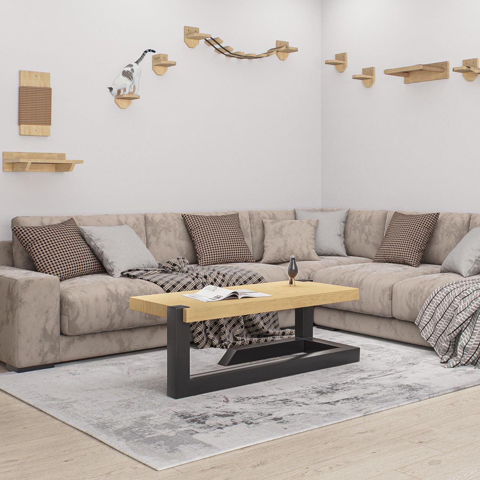 Mur d'escalade pour chat, chaise longue, lit pour chat - étagère XXL, montage rural (kit mur d’escalade)