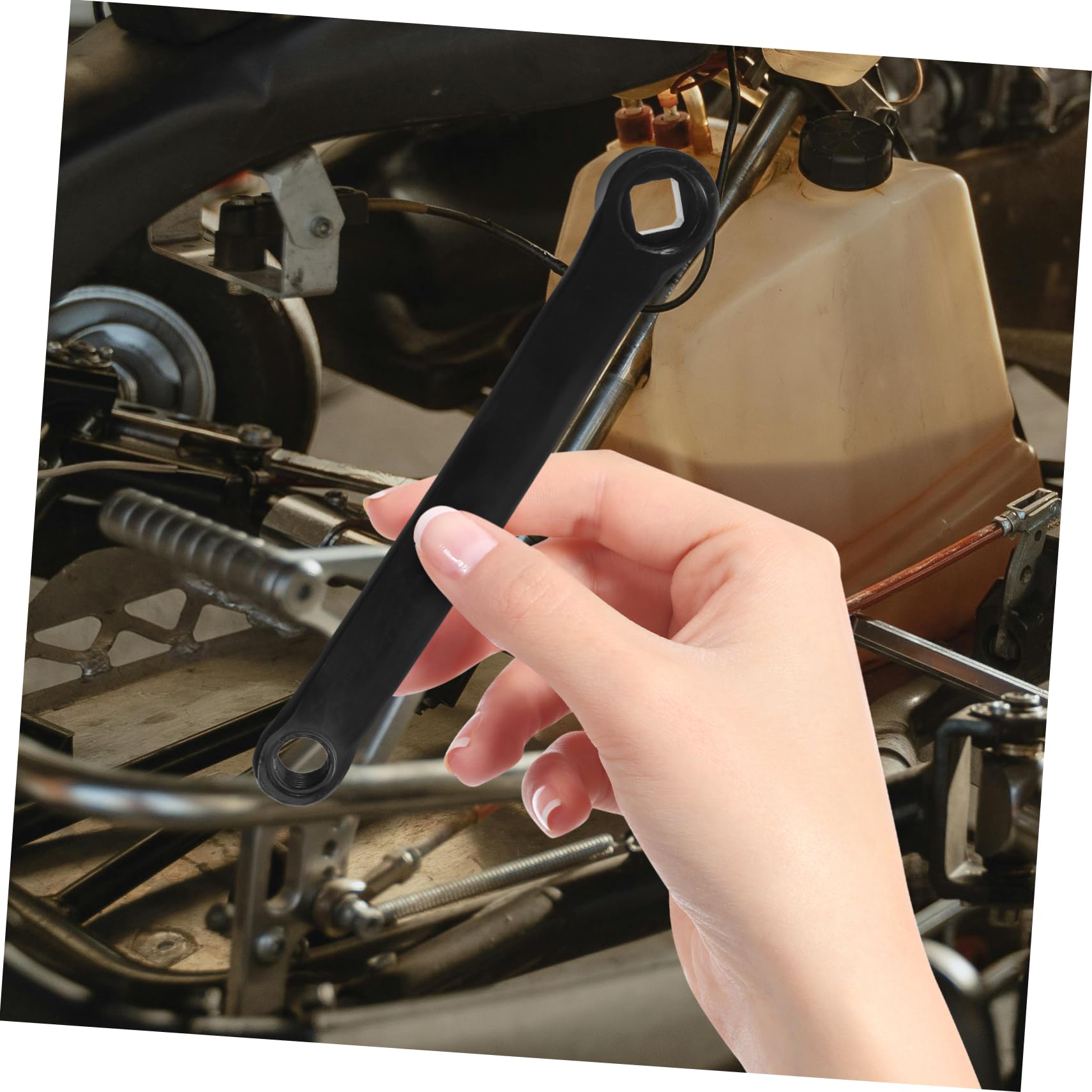 BESPORTBLE Set di Guarnitura Bici in Acciaio Nero Fori di Precisione e Corona Sostituibile, Accessorio Robusto per Riparazione e Manutenzione Bike