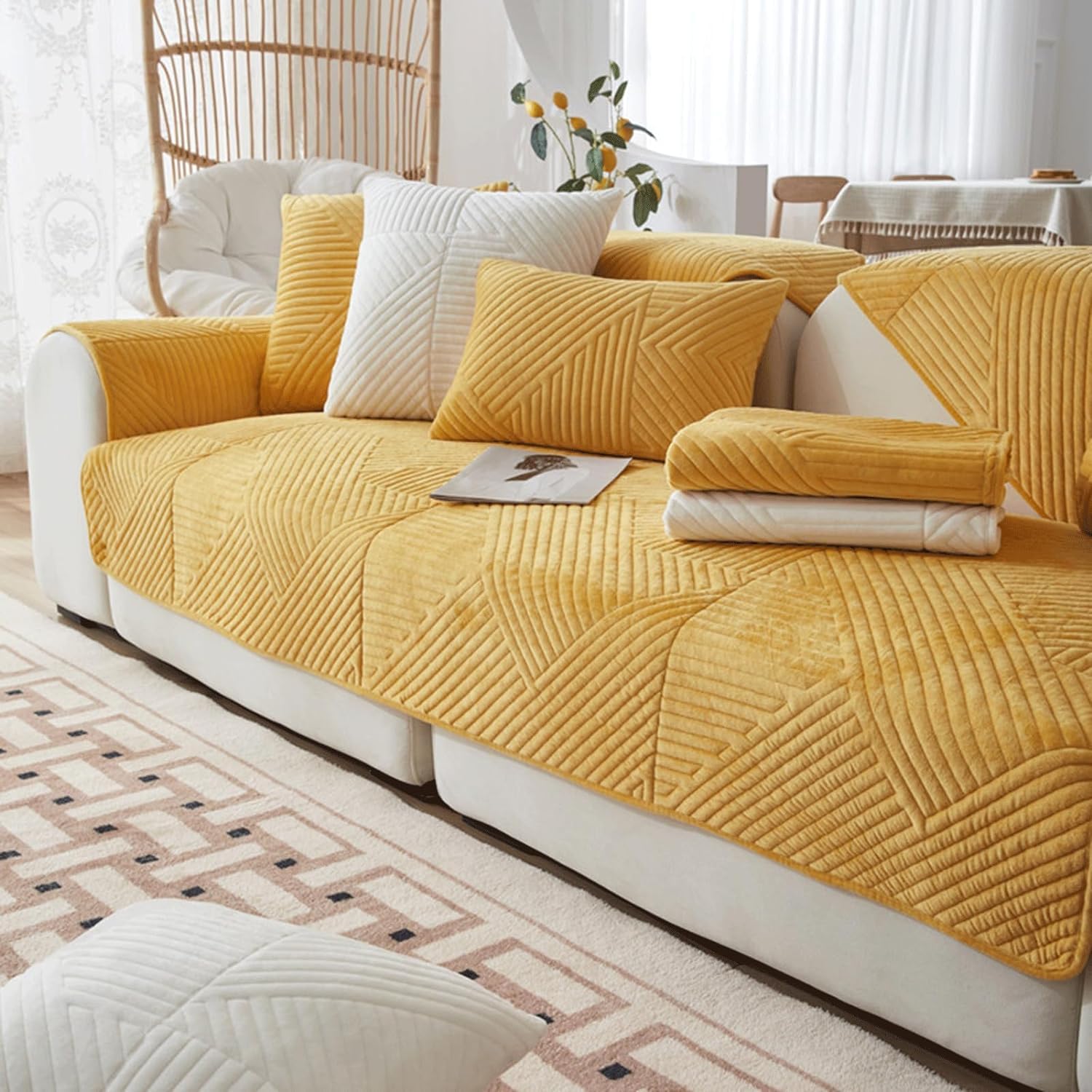 Aocase Sofa überzug L Form Sofabezug Sofaschoner Sofa Bezug Ecksofa 1 2 3 4 Sitzer Sofa Cover, rutschfest Sofaschutz, Pets Dog Couch