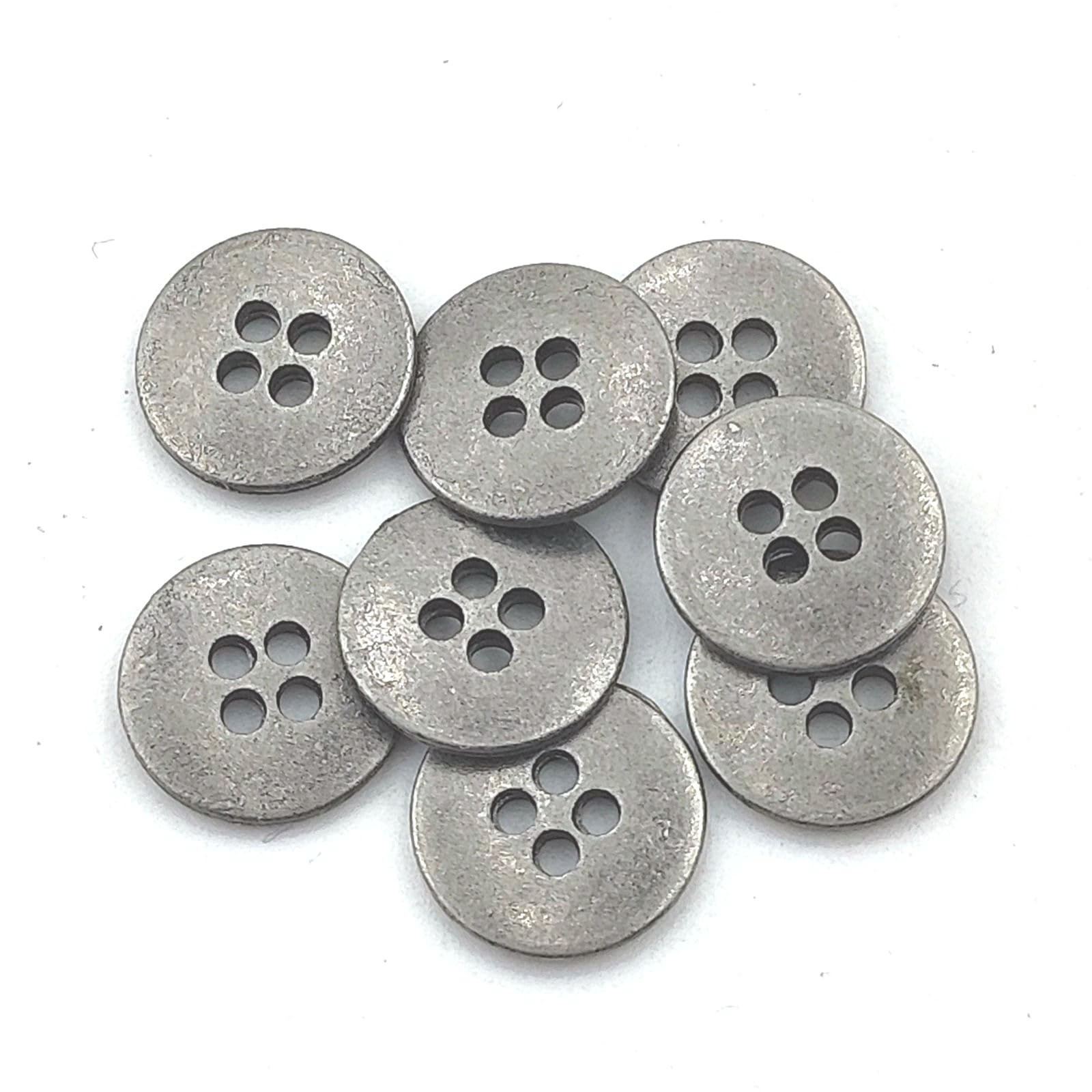 YOOGCORETT 12pcs 15mm Antiqued Metal Buttons Vintage Style Round Sewing Buttons 4 Holes for Clothing DIY Crafts Handmade Buttons Scrapbooking Decorations