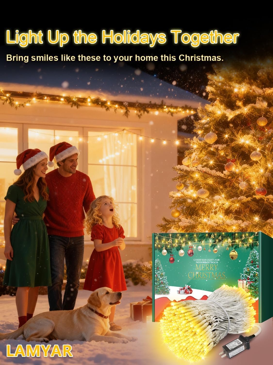 Christmas Lights with 1000 LEDs, 328FT Extra Long Plug in Fairy String Lights for Outdoor Tree and Indoor Décor, 8 Modes & Timer, IP65 Waterproof Lights for Yard Garden Decor (Warm White)