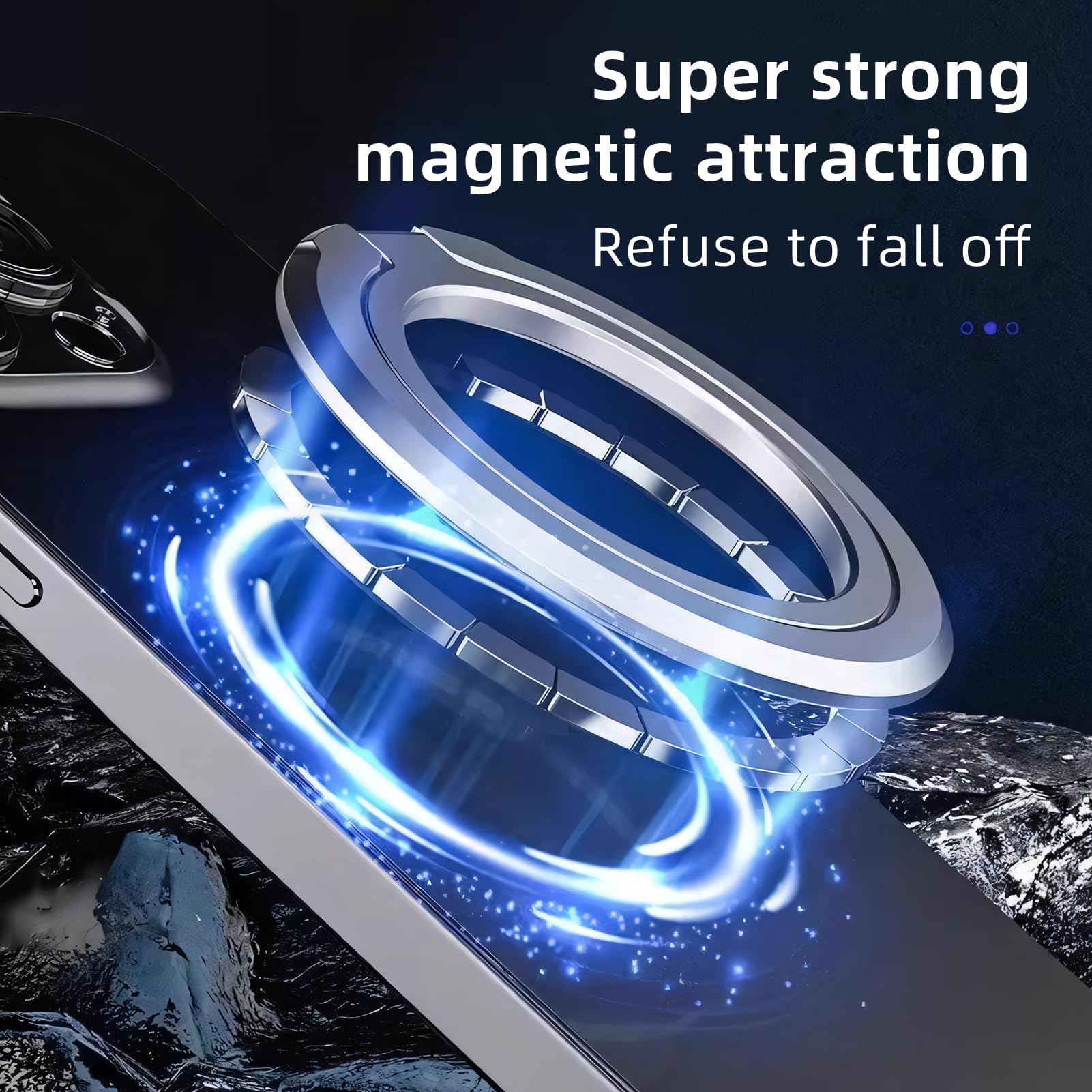 Supporto ad Anello Magnetico per Cellulare, Impugnatura smartphone, Universale Cellulare Anello Rotazione 360° Gradi Smartphone Ring per iPhone, Samsung, Huawei, Tutti Gli Smartphone(grigio)