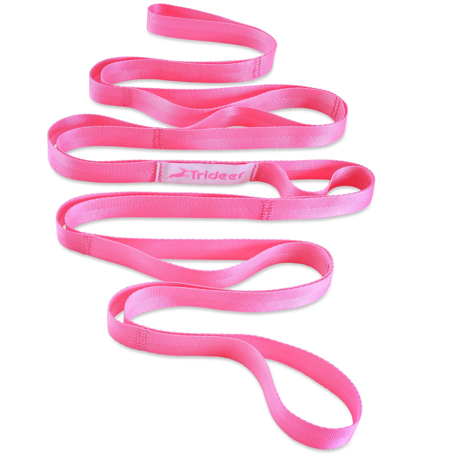 Trideer Stretching Strap Yoga Strap Physical Therapy for Home Workout, Exercise, Pilates and Gymnastics, 10 Loops Non-Elastic Stretch Bands with Aesthetic Packaging for Women & Men