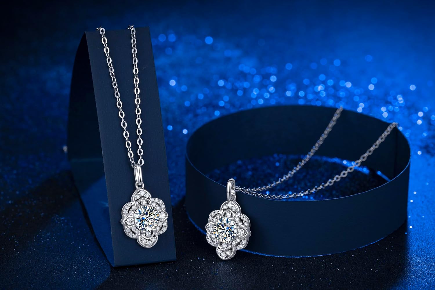 Moissanite Necklace for Women,925 Sterling Silver Pendant Necklace for Women,Platinum Plated Hypoallergenic,Anniversary Wedding Gifts for Wife,Birthday Gifts for Women - Image 5